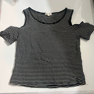 Heart & Hips off the shoulder stripped shirt!